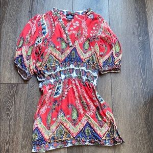 Angie printed tunic with gold embellishments